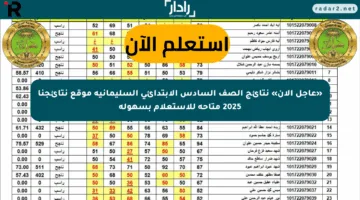 «عاجل الآن» نتائج الصف السادس الابتدائي السليمانية موقع نتائجنا 2025 متاحة للاستعلام بسهولة